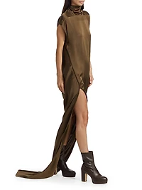 Abito Satin Woven Sleeveless Maxi Dress