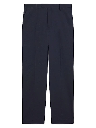 Stretch-Wool Straight-Leg Suit Pants