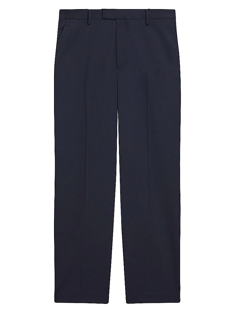 Stretch-Wool Straight-Leg Suit Pants