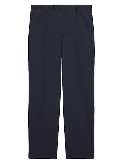Stretch-Wool Straight-Leg Suit Pants