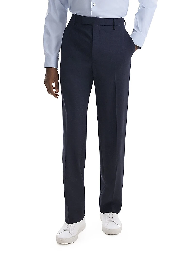 Stretch-Wool Straight-Leg Suit Pants