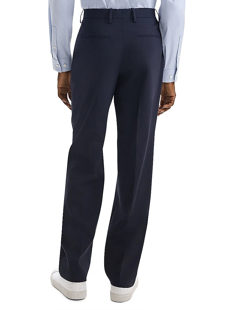 Stretch-Wool Straight-Leg Suit Pants