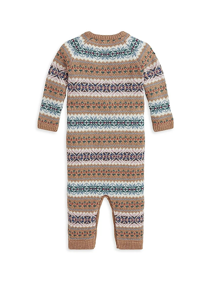 Baby's Fair Isle Wool Sweater Coveralls