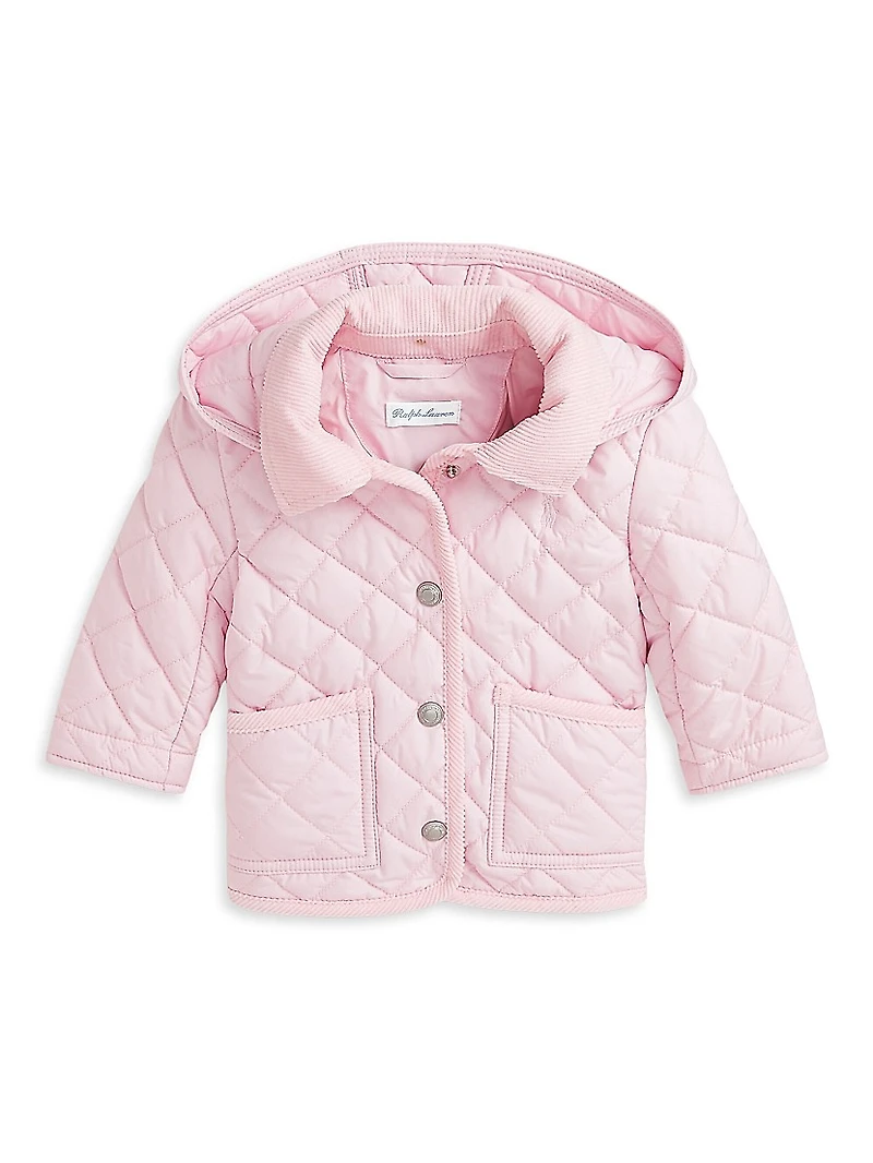 Baby Girl's Quilted Hooded Jacket