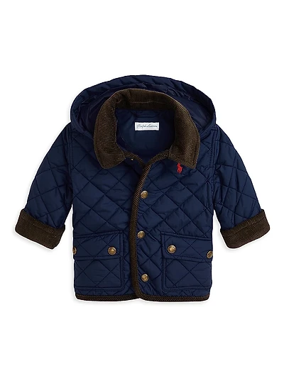Baby Boy's Quilted Hooded Jacket