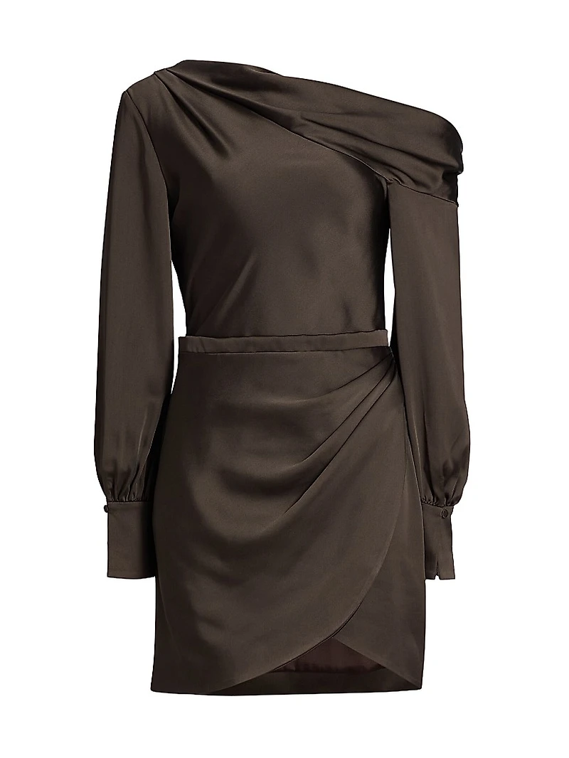 Cameron Satin One-Shoulder Minidress