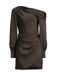 Cameron Satin One-Shoulder Minidress