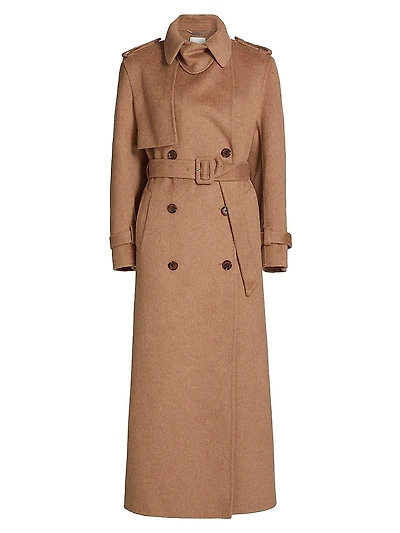 Rumi Belted Wool-Blend Coat