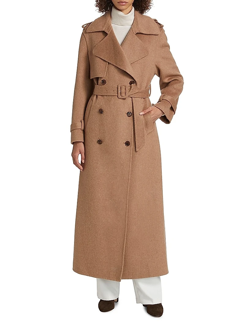 Rumi Belted Wool-Blend Coat