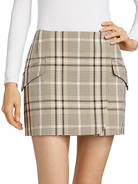 Payton Plaid Wrap Miniskirt