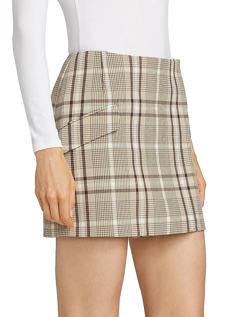 Payton Plaid Wrap Miniskirt