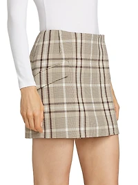 Payton Plaid Wrap Miniskirt