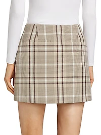 Payton Plaid Wrap Miniskirt