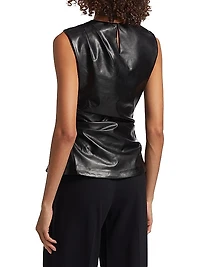 Wynter Draped Faux-Leather Top