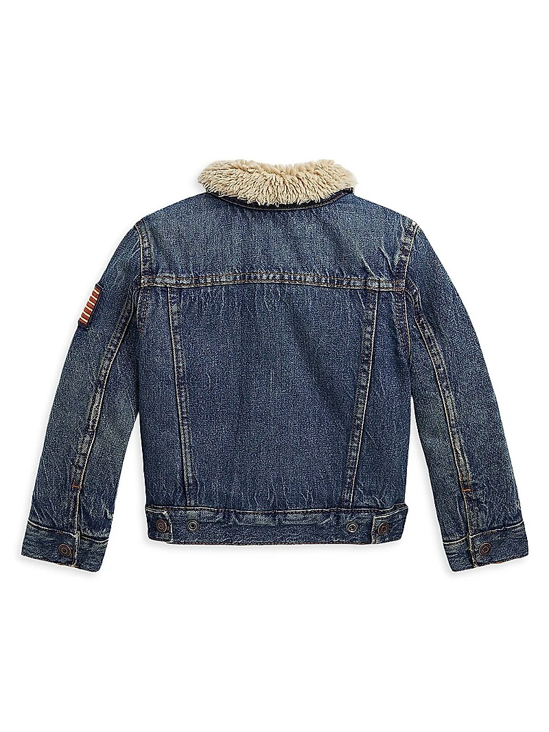 Little Boy's & Sherpa-Trim Denim Jacket