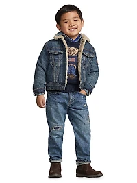 Little Boy's & Sherpa-Trim Denim Jacket