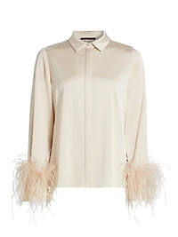Murphy Feather-Trim Blouse