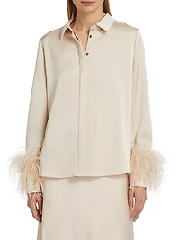 Murphy Feather-Trim Blouse