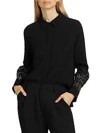 Chai Beaded Satin Blouse