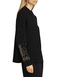 Chai Beaded Satin Blouse