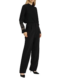 Chai Beaded Satin Blouse