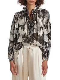Boden Abstract Silk-Blend Blouse