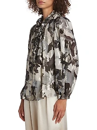 Boden Abstract Silk-Blend Blouse
