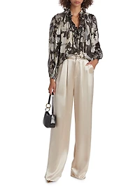 Boden Abstract Silk-Blend Blouse