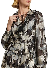 Jenson Metallic Floral Knee-Length Dress