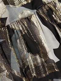 Jenson Metallic Floral Knee-Length Dress