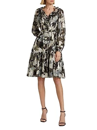 Jenson Metallic Floral Knee-Length Dress