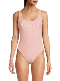 Embroidery Logo One-Piece Swimsuit