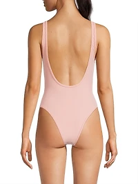 Embroidery Logo One-Piece Swimsuit