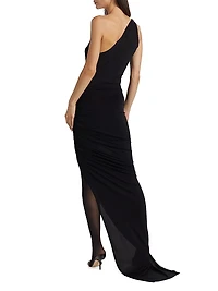 Abito Aaliyah Ruched One-Shoulder Gown