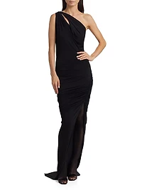 Abito Aaliyah Ruched One-Shoulder Gown