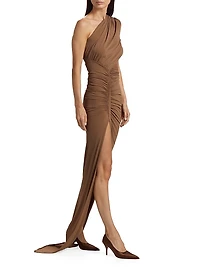 Abito Avra Ruched One-Shoulder Gown