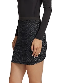 Gonna Jade Crocodile Miniskirt