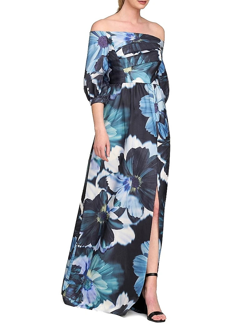 Alison Floral Off-the-Shoulder Gown
