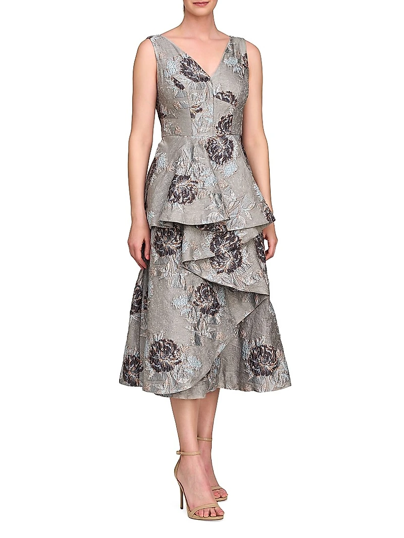 Elsie Floral Drape Cocktail Dress