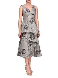 Elsie Floral Drape Cocktail Dress