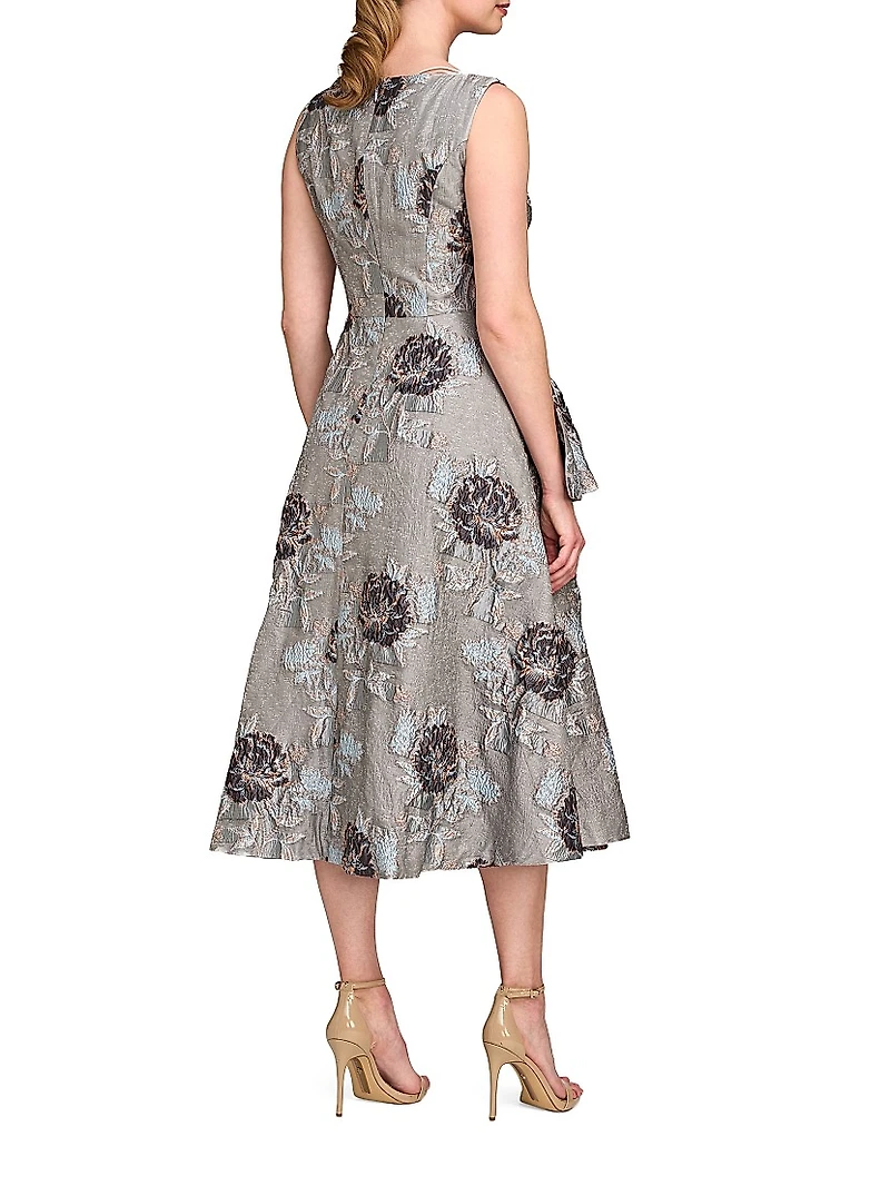 Elsie Floral Drape Cocktail Dress