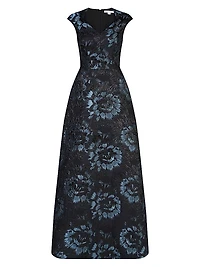 Isabetta Floral Jacquard Gown