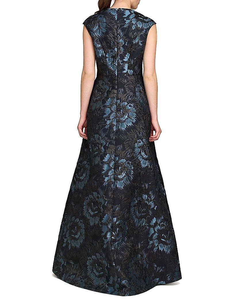 Isabetta Floral Jacquard Gown