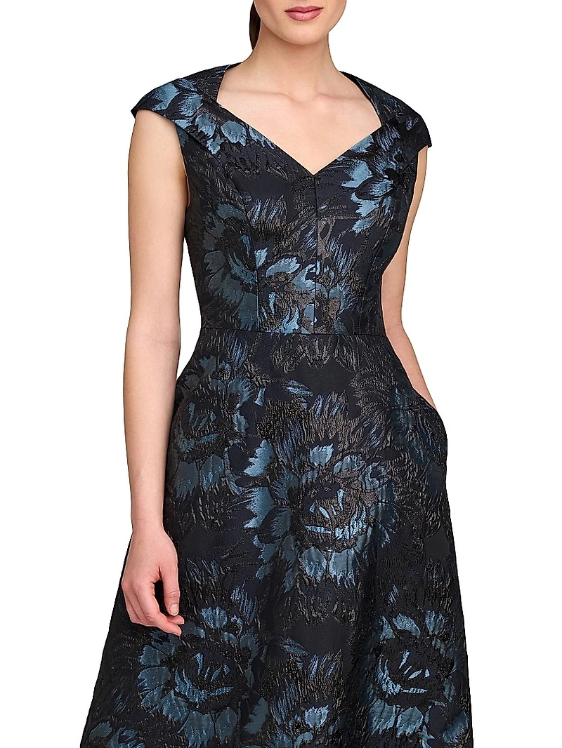 Isabetta Floral Jacquard Gown