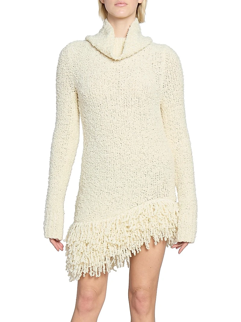 Meloe Wool-Blend Fringe-Hem Sweaterdress