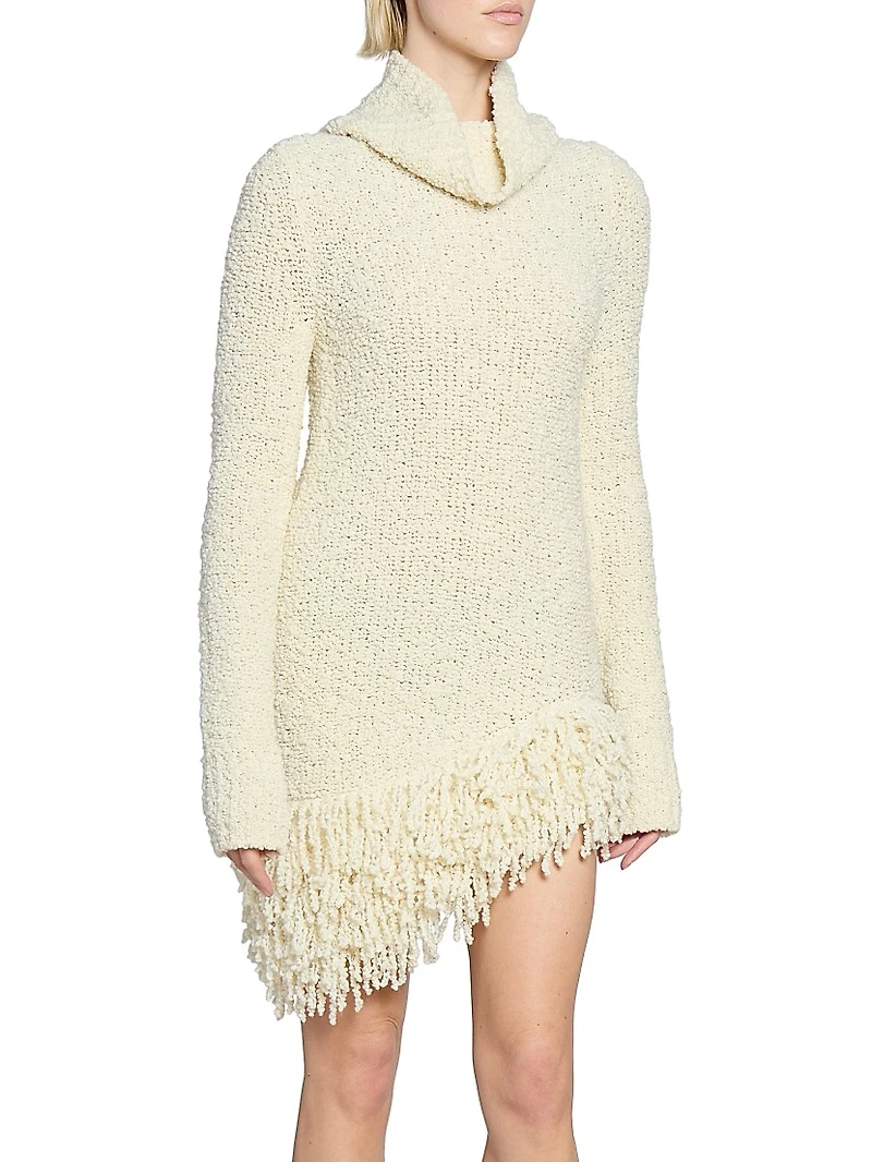 Meloe Wool-Blend Fringe-Hem Sweaterdress