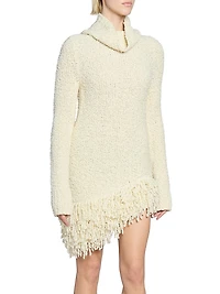 Meloe Wool-Blend Fringe-Hem Sweaterdress