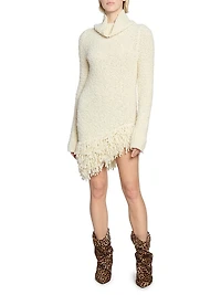 Meloe Wool-Blend Fringe-Hem Sweaterdress