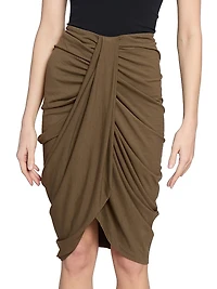 Anny Draped Asymmetric Midi-Skirt