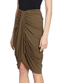Anny Draped Asymmetric Midi-Skirt